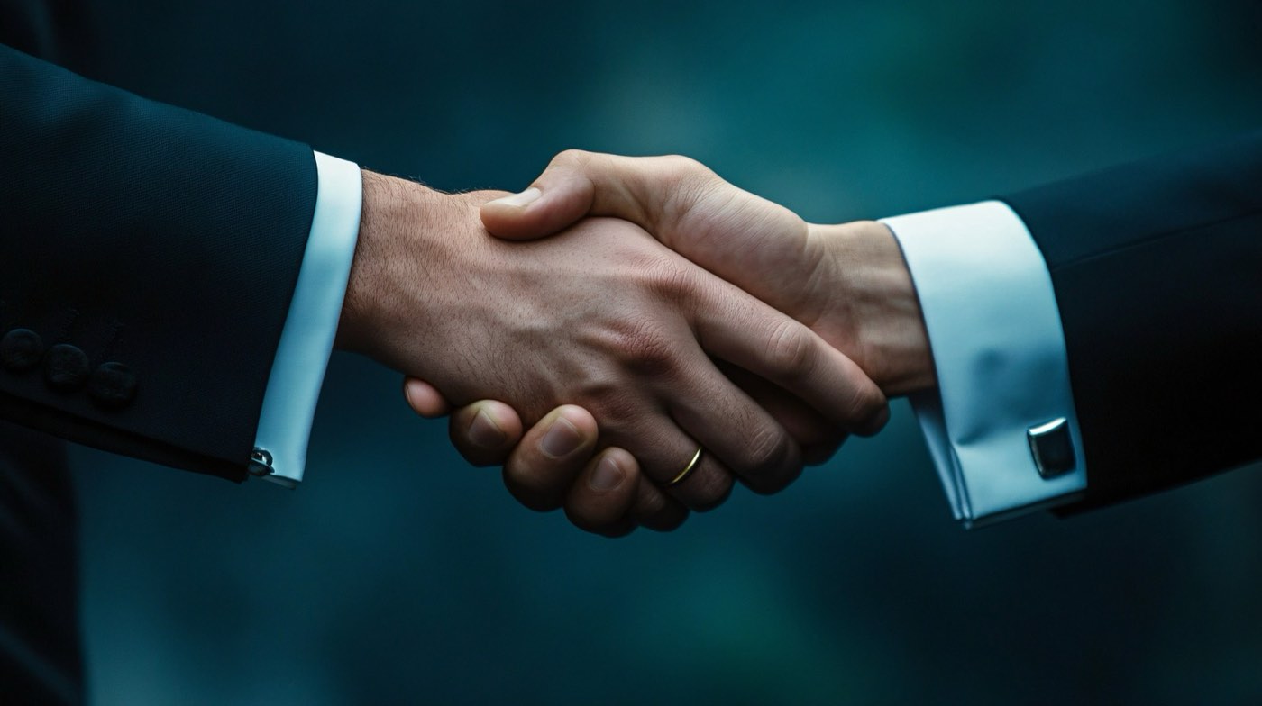 Handschlag zwischen zwei Geschäftspartnern